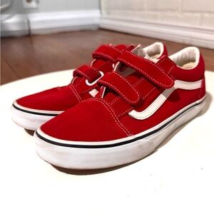 Vans Kids Red and White Sneakers